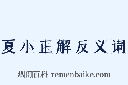 夏小正解反义词是什么意思的图片